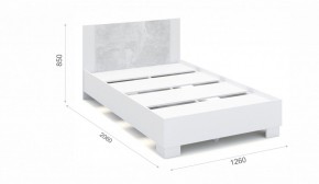 Спальня Аврора Кровать 120 со встроенным основанием под матрас Белый/Ателье светлый в Нытве - nytva.mebel-74.com | фото