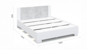 Спальня Аврора Кровать 160 со встроенным основанием под матрас Белый/Ателье светлый в Нытве - nytva.mebel-74.com | фото