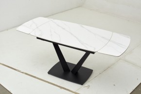 Стол ALATRI 120 MATT WHITE MARBLE SOLID CERAMIC / BLACK, ®DISAUR в Нытве - nytva.mebel-74.com | фото