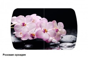 Стол Бостон 900*600 (опоры Брифинг) Стекло/фотопечать Розовая Орхидея в Нытве - nytva.mebel-74.com | фото