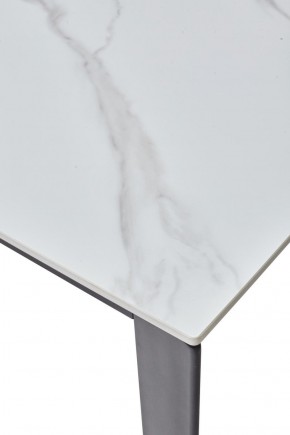 Стол CORNER 120 MATT WHITE MARBLE SOLID CERAMIC / BLACK, ®DISAUR в Нытве - nytva.mebel-74.com | фото