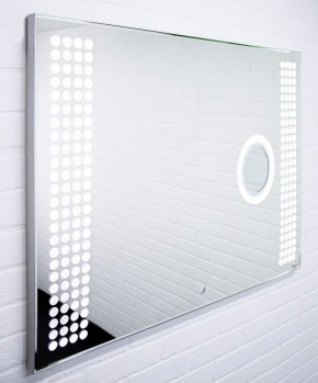 Зеркало Cosmo 100 alum (линза) с подсветкой Sansa (SCL1026Z) в Нытве - nytva.mebel-74.com | фото